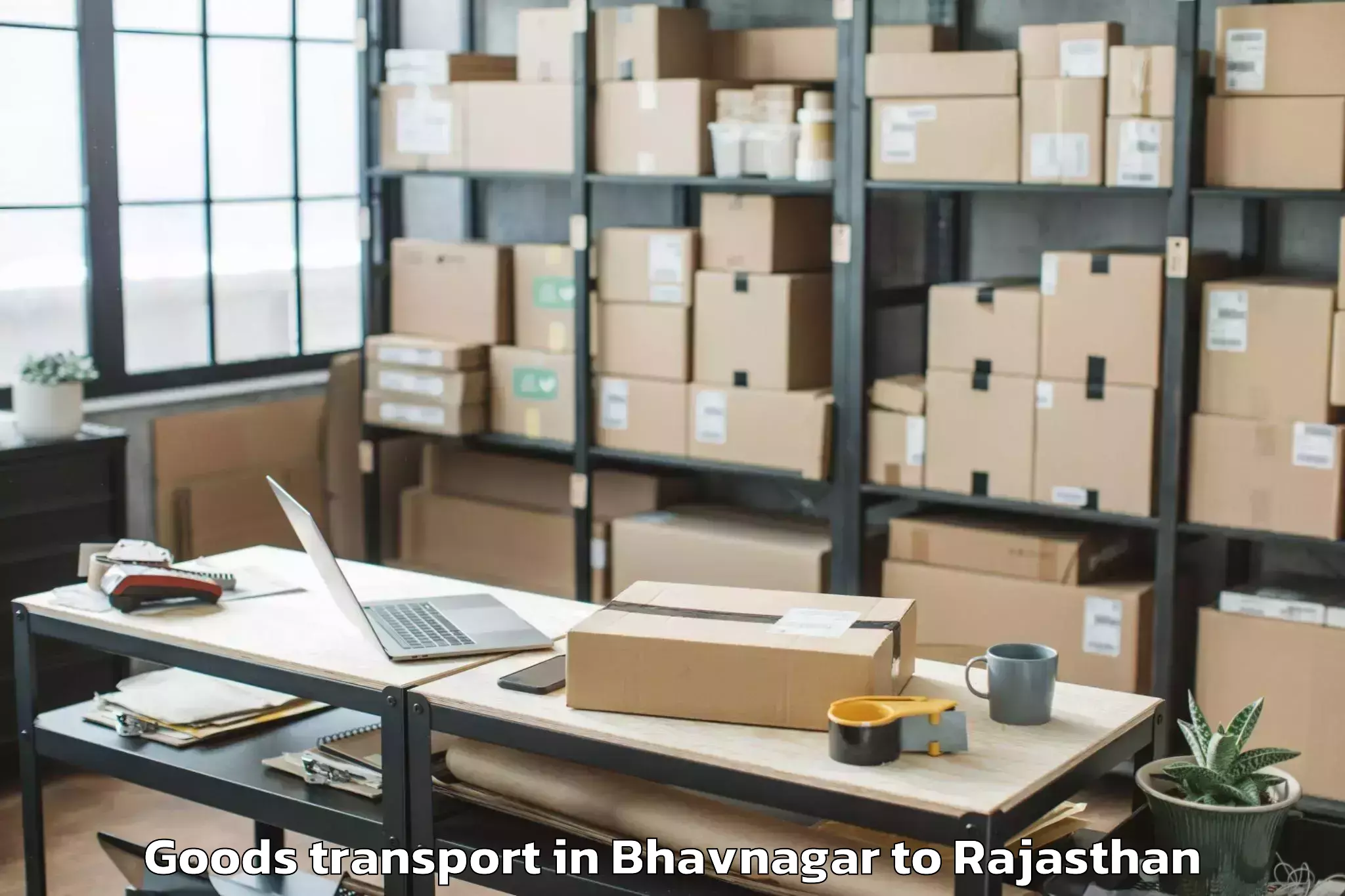 Top Bhavnagar to Mewar University Chittorgarh Goods Transport Available